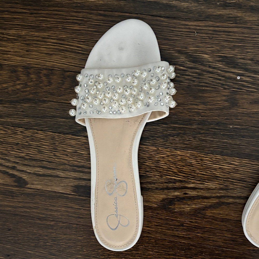 Jessica Simpson Pearl Embellished Sandals - Cream - Picture 3 of 5